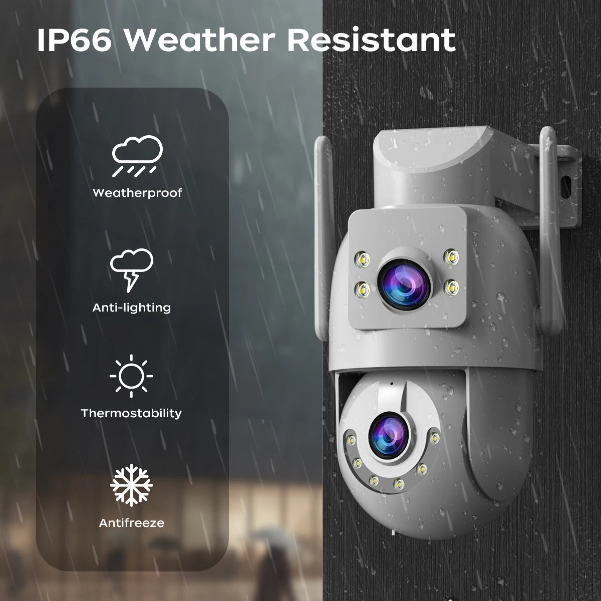¡Protege tu hogar o negocio con la última tecnología de vigilancia inteligente! La cámara de seguridad 4K HD PTZ WiFi con doble lente, pantalla dual, y seguimiento automático te ofrece una protección avanzada.