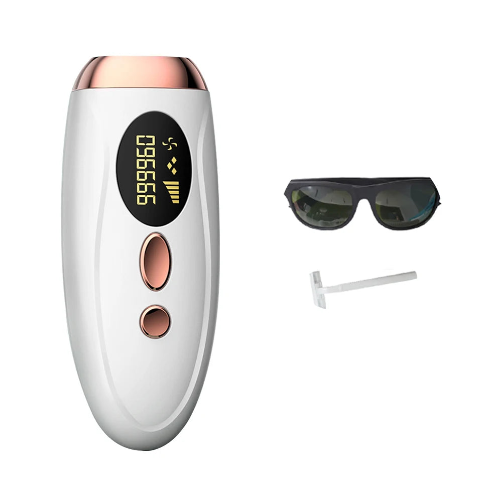 Depiladora Láser Permanente 999,999 Flashes ✨Luce una piel suave y libre de vello con esta máquina profesional de depilación láser indolora, diseñada especialmente para mujeres que buscan resultados duraderos.