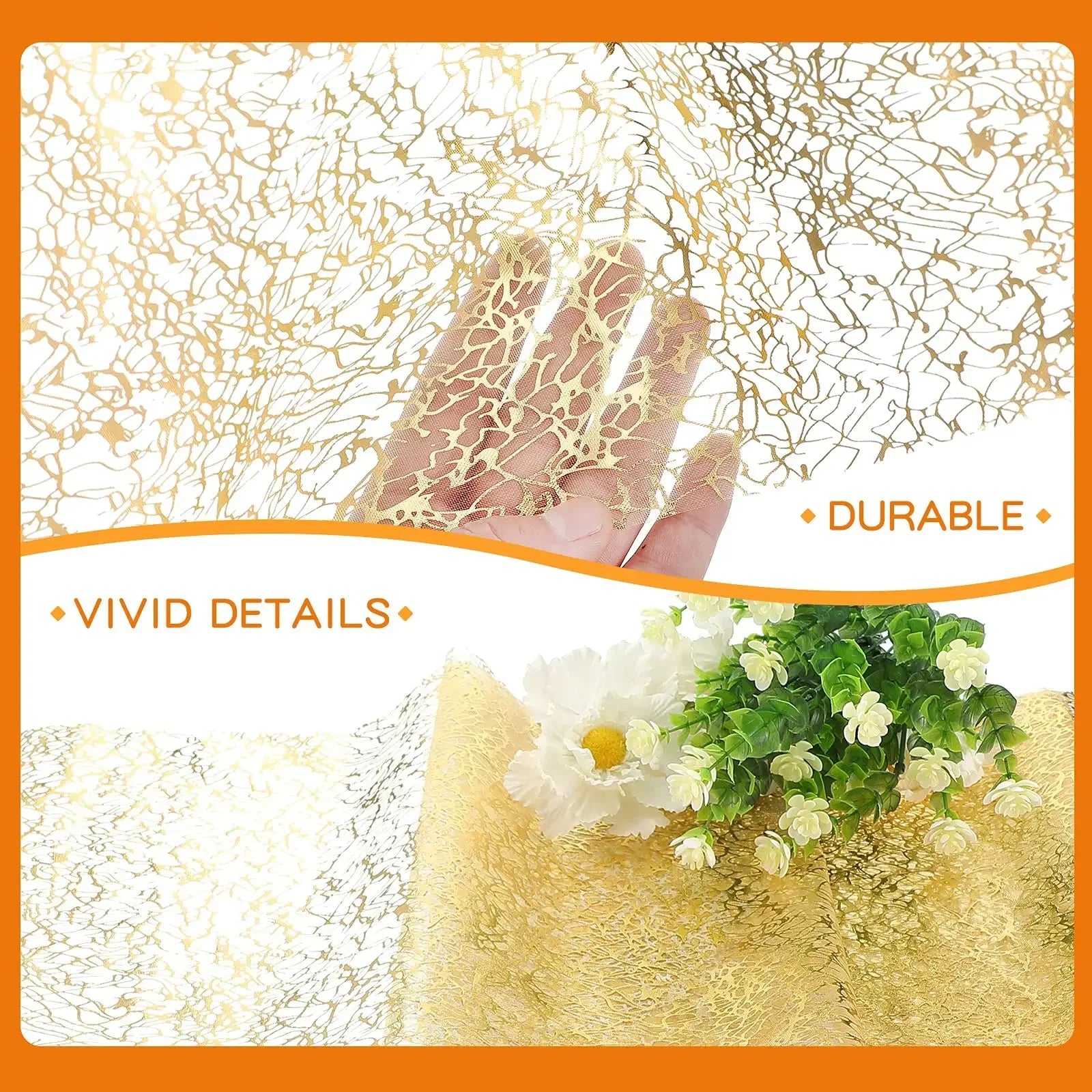 “Camino de Mesa Metálico Dorado 30x500cm | Tela Brillante en Rollos Rectangulares, Ideal para Decorar Mesas en Bodas, Cumpleaños y Eventos Especiales en Casa.”