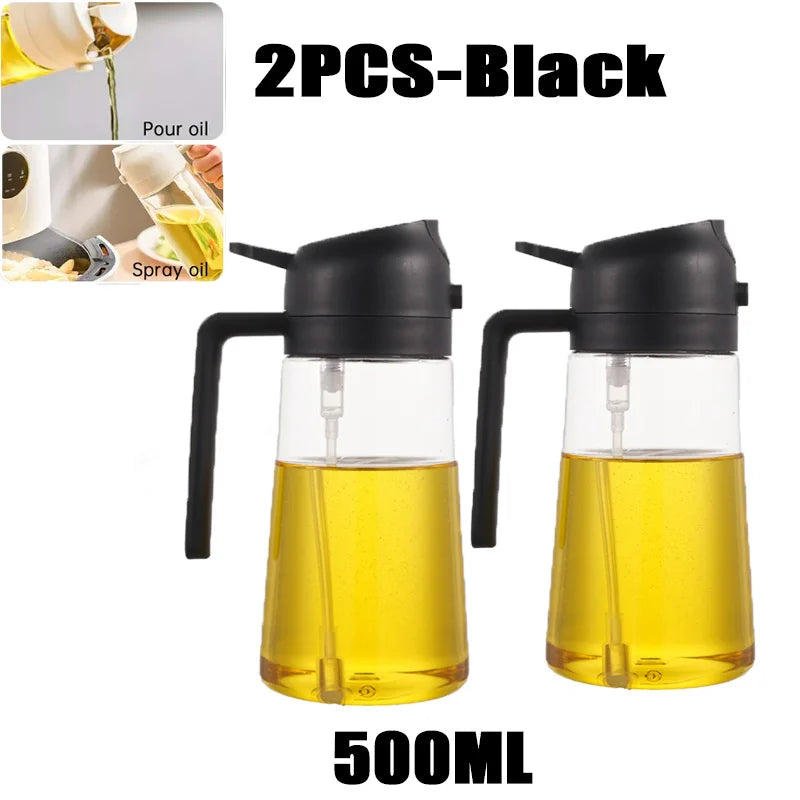 “Botella Pulverizadora de Aceite y Vinagre 200/300/500ml | Ideal para Cocina, Barbacoa y Horneado, Permite Rociar Aceite de Oliva y Otros Líquidos de Forma Uniforme, Incluye Cepillo para Mayor Comodidad.”