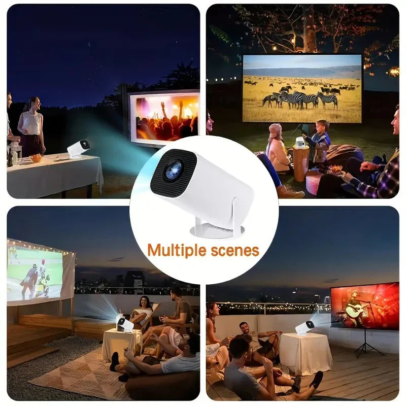 Fácil de conectar, El nuevo Proyector Android 11 WiFi 6 2025, incorpora Bluetooth 5.0.Compatible con 1080P, video 4K, proyector de películas portátil para exteriores con Bluetooth 5.0