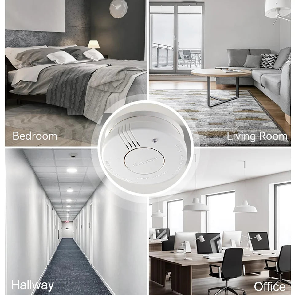 ¡Protege tu hogar y oficina con un sistema de alarma confiable! Este detector de humo de alta calidad es esencial para mantener tu espacio seguro y libre de riesgos. Con batería reemplazable de 9V y un sensor de humo avanza