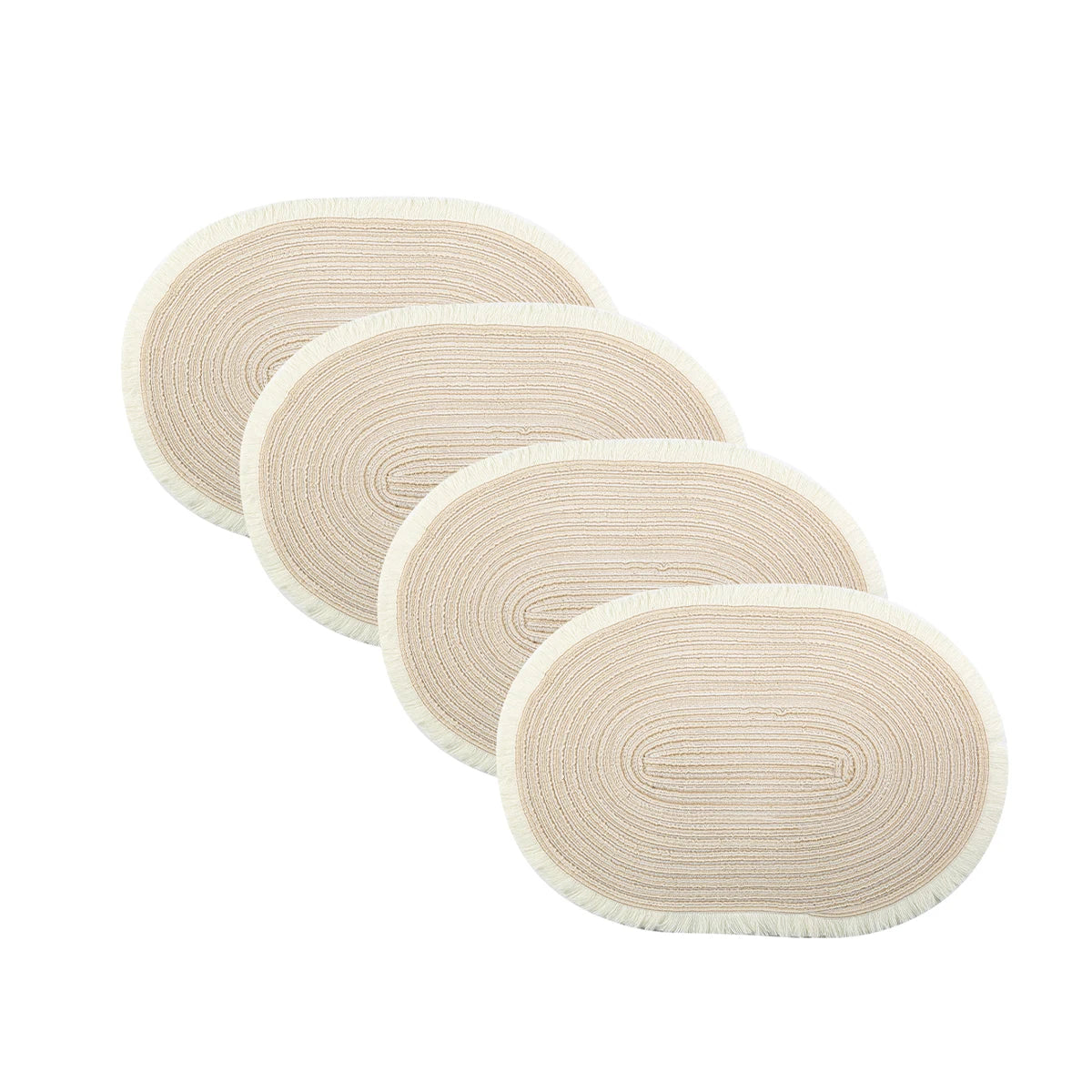 “Juego de 4 Manteles Individuales Ovalados | Protectores de Mesa Resistentes al Calor, Antideslizantes y Fáciles de Lavar, Ideales para Comedor, Cocina o Reuniones Familiares.”