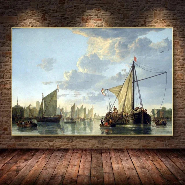 “Pintura en Lienzo de Paisaje Marino Moderno | Velero Navegando en las Olas, Impresión en Póster de Alta Calidad para decorar paredes y aportar frescura y elegancia a tu sala de estar o cualquier espacio del hogar.”