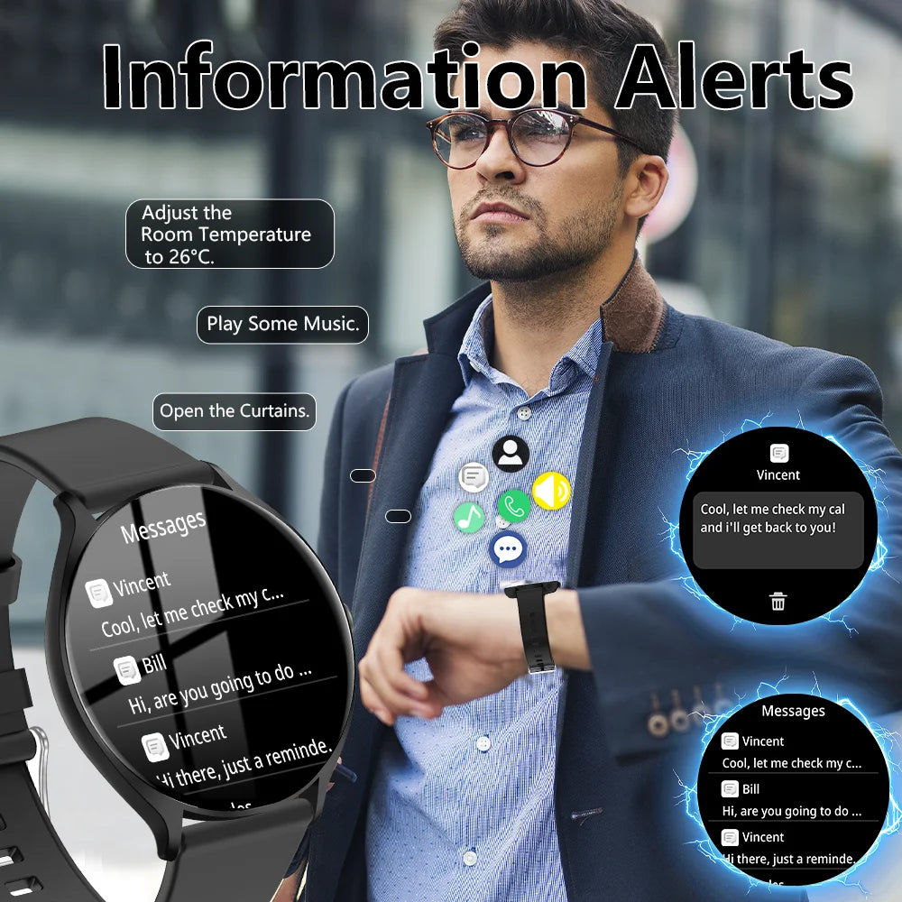 Rendimiento y estilo en un solo relojEl Smartwatch LAXASFIT 2025 combina deporte, salud y conectividad en un diseño resistente al agua IP68. Con llamadas Bluetooth y compatible con Android e iOS.