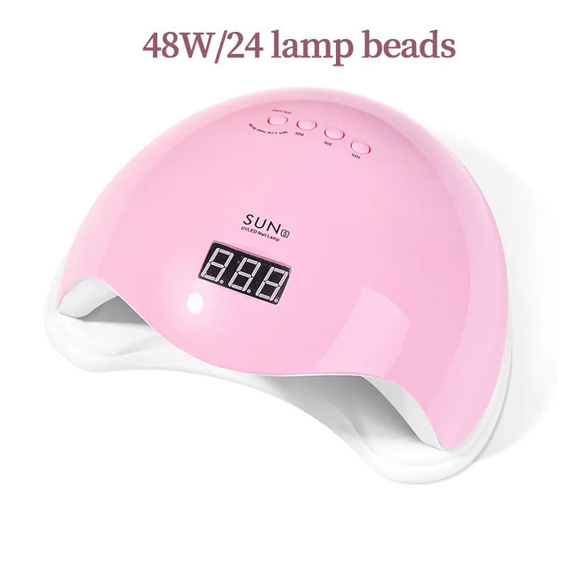 La LINMANDA SUN5 Lámpara LED UV 48W es perfecta para un secado rápido y profesional de uñas en gel. Su potente luz LED garantiza un acabado uniforme y duradero