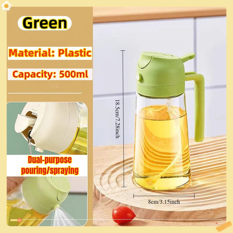 “Botella Pulverizadora de Aceite y Vinagre 200/300/500ml | Ideal para Cocina, Barbacoa y Horneado, Permite Rociar Aceite de Oliva y Otros Líquidos de Forma Uniforme, Incluye Cepillo para Mayor Comodidad.”