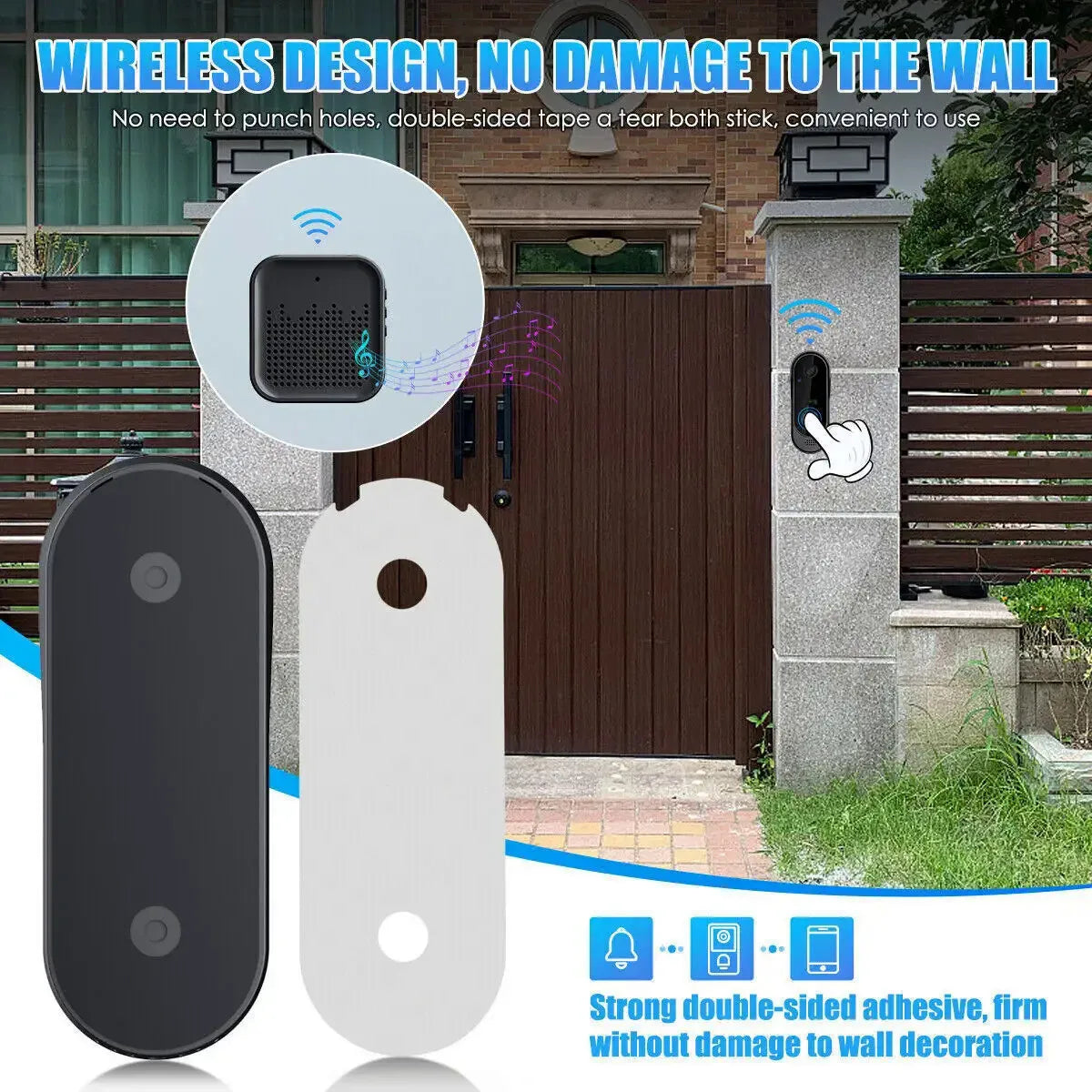 ¡Dale un toque de tecnología avanzada y seguridad a tu entrada! El Timbre Inalámbrico Tuya con cámara HD, Wifi, Intercomunicador de Seguridad, Visión Nocturna y Comunicación Bidireccional. Resistente al agua.