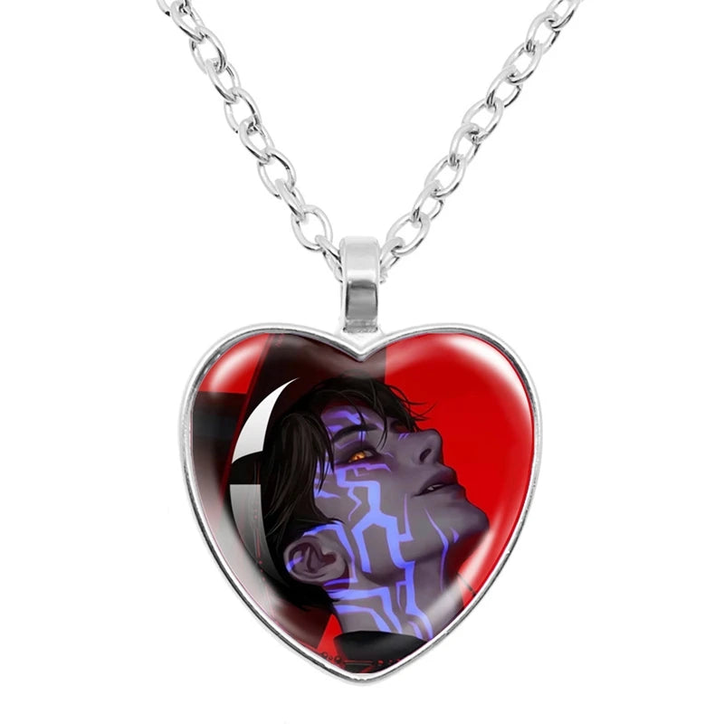 Collar y Pulsera Anime K-Pop Demon Hunters | Juego de accesorios con diseño de corazón, ideal para niñas y mujeres fanáticas del K-Pop. Perfecto para completar tu look, regalar o coleccionar, combinando estilo moderno y d