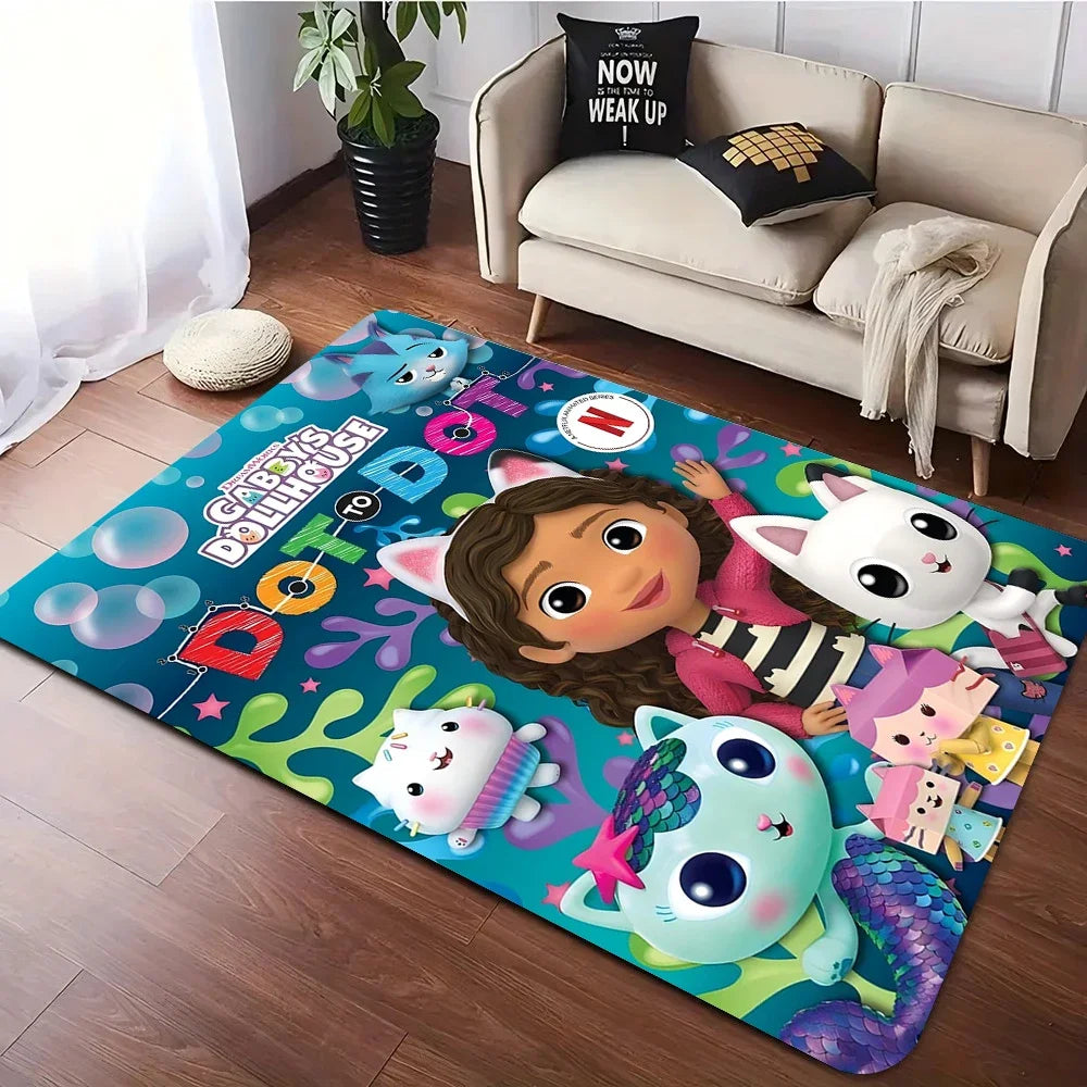 Alfombra Disney MINISO Casa de muñecas Gabbys para dormitorio, sala de estar, juego infantil, distintos tamaños.