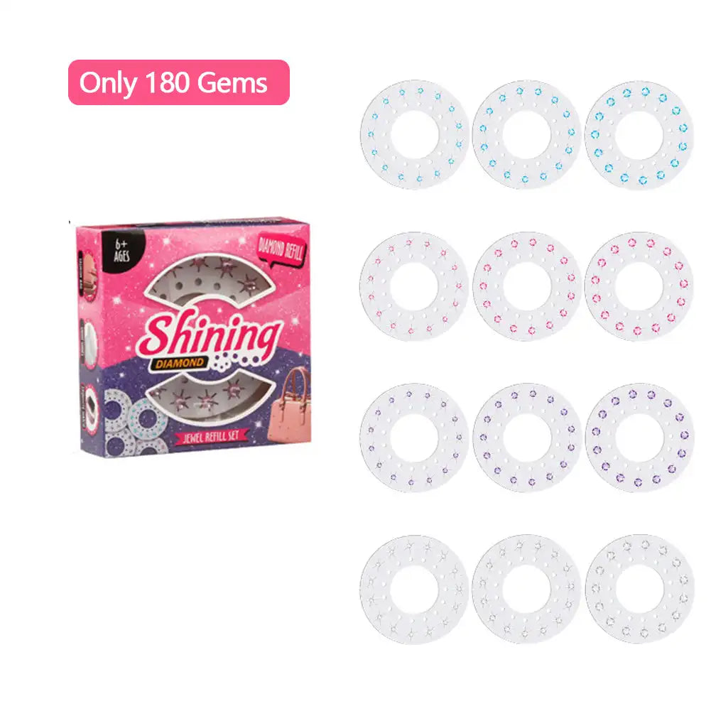 Kit de Decoración de Cabello con Diamantes de Imitación | Incluye 180 gemas y máquina aplicadora para crear peinados brillantes y personalizados. Perfecto para niñas que disfrutan del maquillaje, la moda y el juego creati