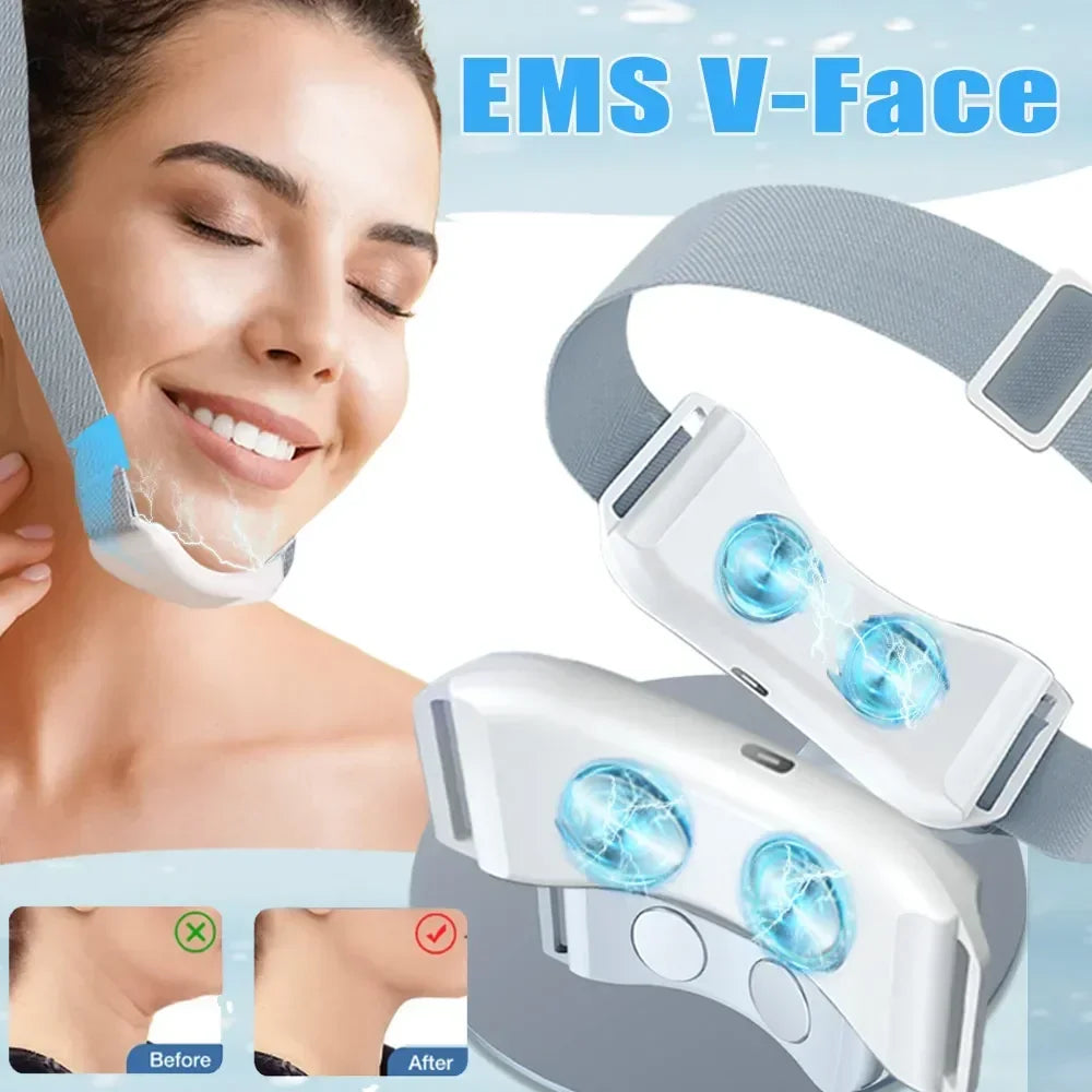 🔥 Masajeador Facial EMS | Reduce Doble Barbilla & Lifting en V. Redefine tu rostro y di adiós a la doble barbilla con este cinturón reafirmante facial. Gracias a la tecnología EMS de microcorriente, la vibración de est