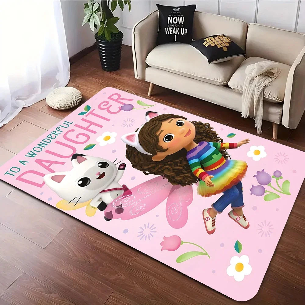Alfombra Disney MINISO Casa de muñecas Gabbys para dormitorio, sala de estar, juego infantil, distintos tamaños.