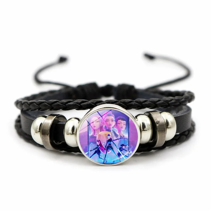 Collar y Pulsera Anime K-Pop Demon Hunters | Juego de accesorios con diseño de corazón, ideal para niñas y mujeres fanáticas del K-Pop. Perfecto para completar tu look, regalar o coleccionar, combinando estilo moderno y d