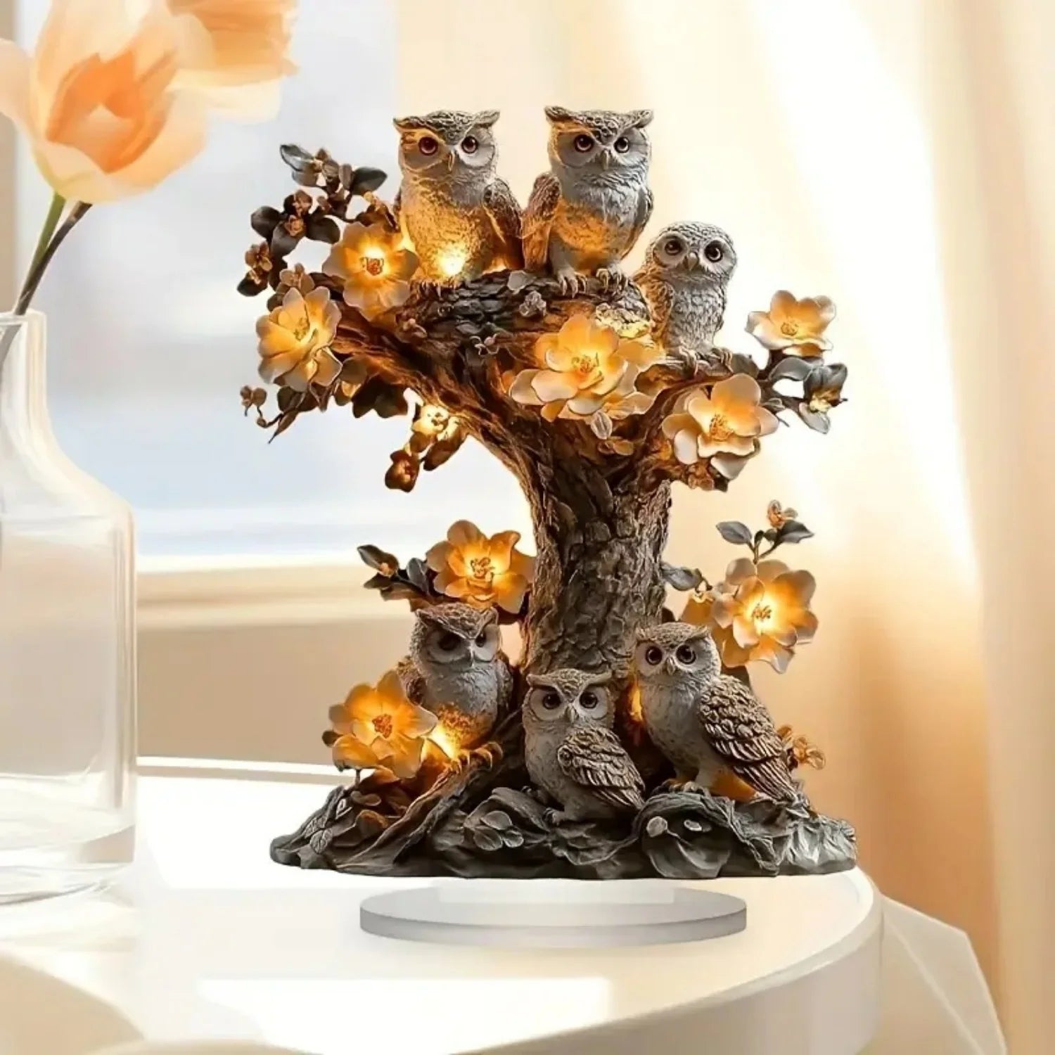 “Figura Acrílica 2D de Búho sobre Rama | Adorno Decorativo para Escritorio, Hogar, Estudio u Oficina. Perfecta para Exhibidores, Mesas y Como Regalo Original.”