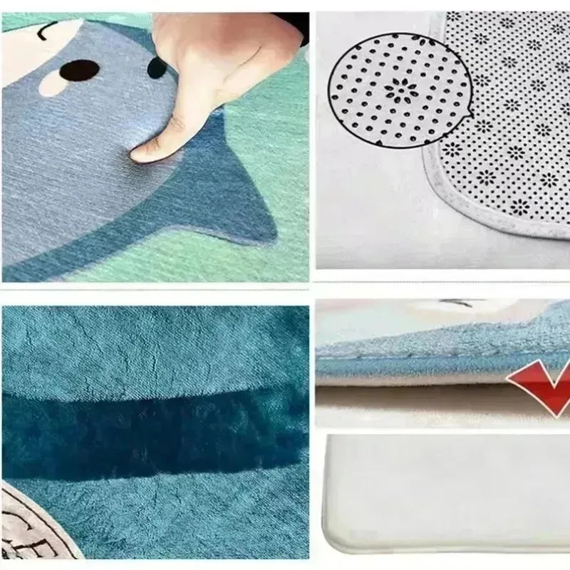Alfombra Disney Stitch MINISO, con diseño de mariposas azules y estrellas, suave, para living, dormitorios.