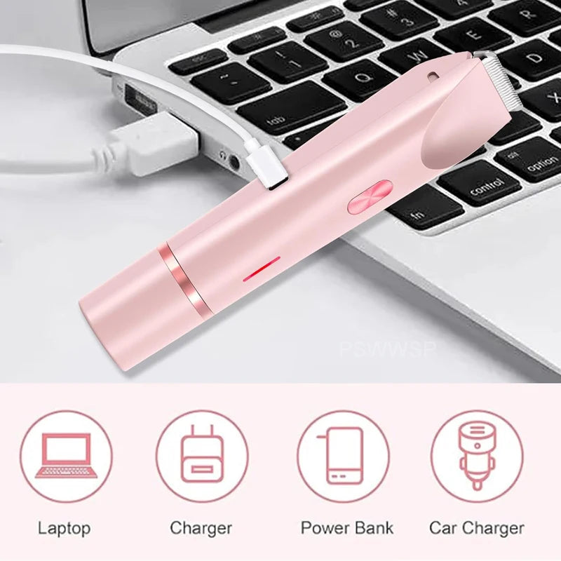 Depiladora Eléctrica 2 en 1 para Mujeres 
Olvídate del dolor y la incomodidad al depilarte. Con esta afeitadora eléctrica portátil y recargable, obtendrás una piel suave y perfecta en minutos.