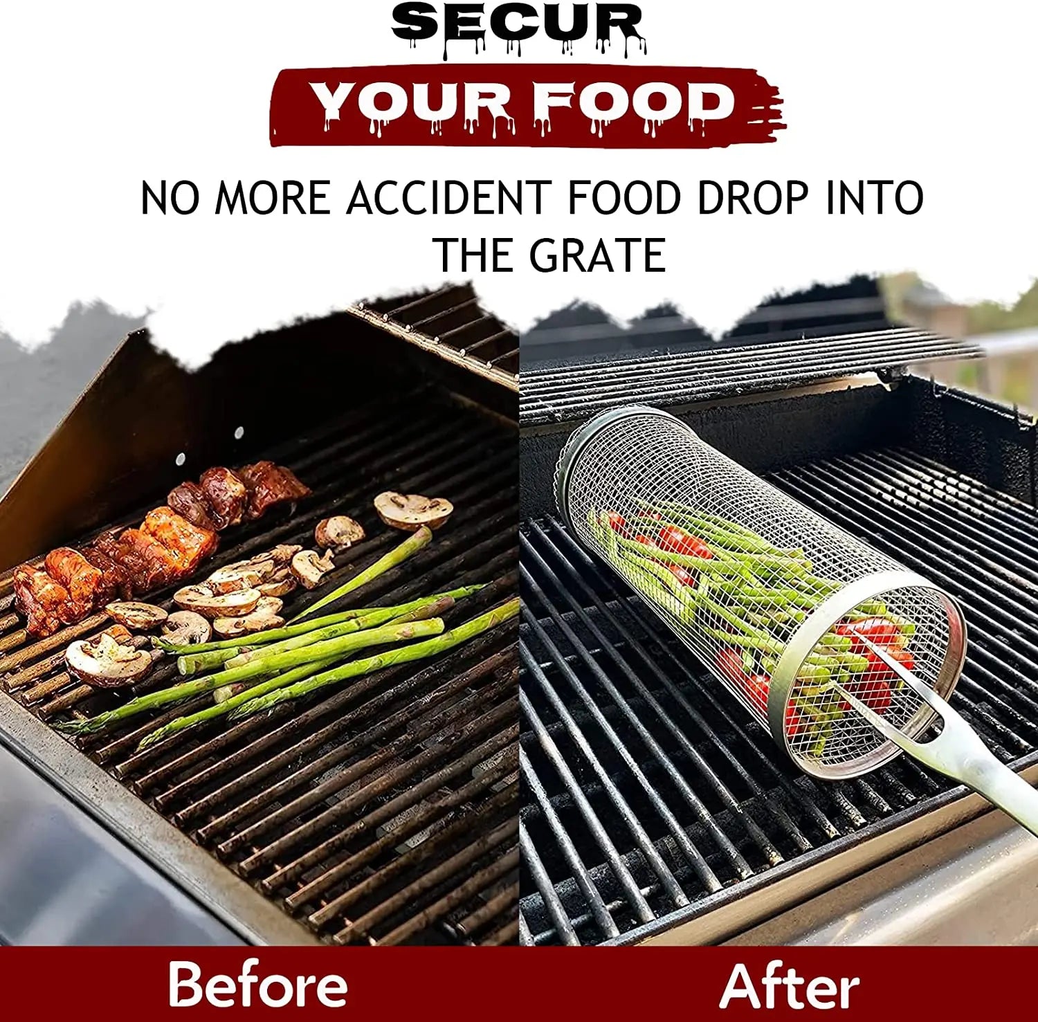 “Cesta de Parrilla Cilíndrica de Acero Inoxidable | Malla de Alambre Duradera, Ideal para Asar en BBQ, Camping y Actividades al Aire Libre. Portátil y Fácil de Usar.”