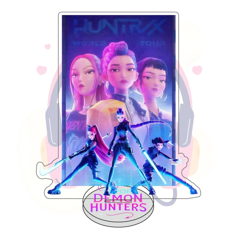 Figura Acrílica de Anime/K-Pop Demon Hunters | Soporte decorativo original para mesa, ideal para exhibir personajes favoritos. Perfecto para coleccionistas y fanáticos que buscan un toque único en su espacio.