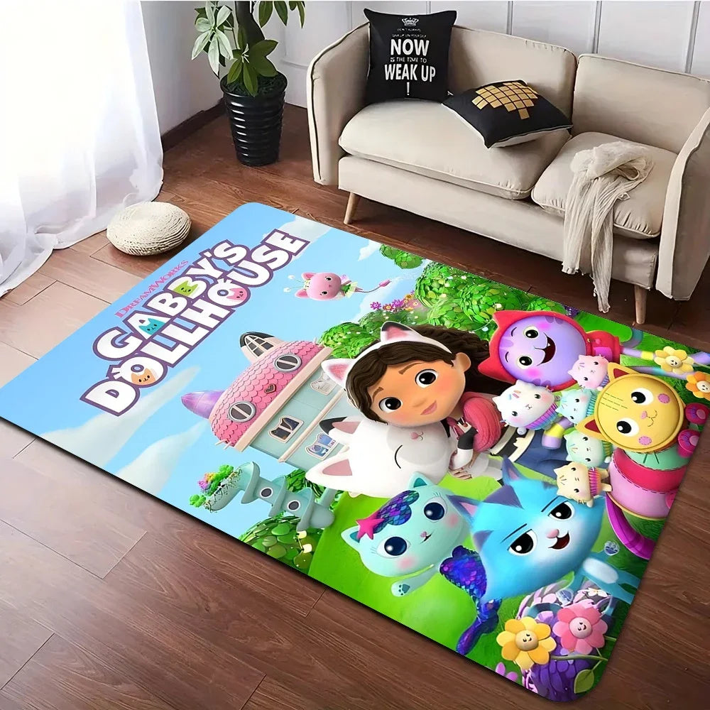 Alfombra Disney MINISO Casa de muñecas Gabbys para dormitorio, sala de estar, juego infantil, distintos tamaños.