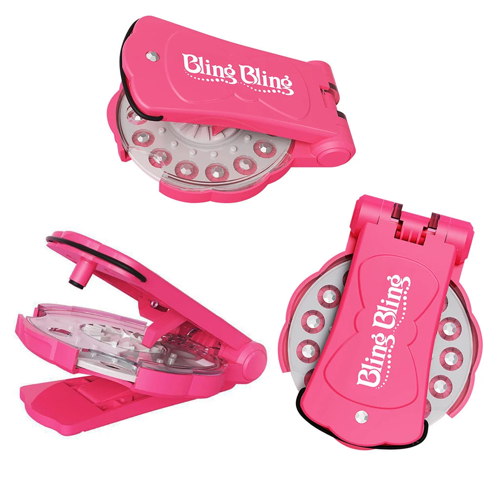 Kit de Decoración de Cabello con Diamantes de Imitación | Incluye 180 gemas y máquina aplicadora para crear peinados brillantes y personalizados. Perfecto para niñas que disfrutan del maquillaje, la moda y el juego creati
