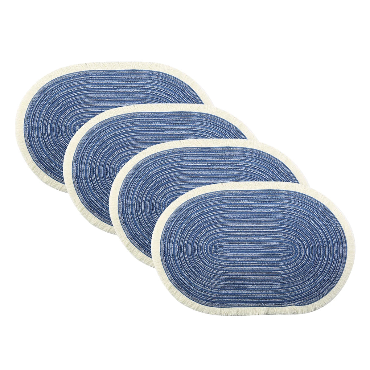 “Juego de 4 Manteles Individuales Ovalados | Protectores de Mesa Resistentes al Calor, Antideslizantes y Fáciles de Lavar, Ideales para Comedor, Cocina o Reuniones Familiares.”