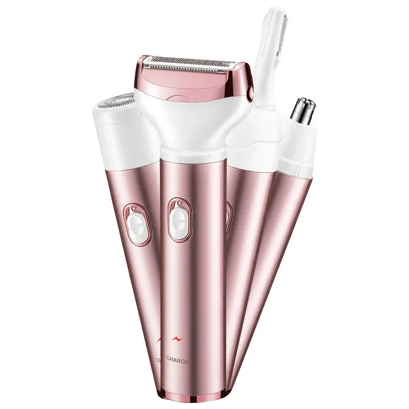 Depiladora 4 en 1 Recargable e Indolora ✨
Disfruta de una piel suave y perfecta con esta afeitadora multifuncional para mujeres, diseñada para cuidar cada parte de tu cuerpo de manera cómoda y segura.