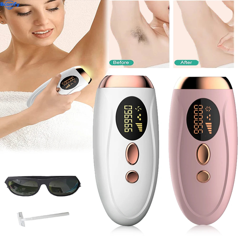 Depiladora Láser Permanente 999,999 Flashes ✨Luce una piel suave y libre de vello con esta máquina profesional de depilación láser indolora, diseñada especialmente para mujeres que buscan resultados duraderos.