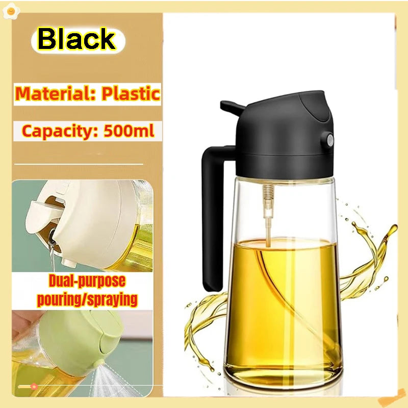 “Botella Pulverizadora de Aceite y Vinagre 200/300/500ml | Ideal para Cocina, Barbacoa y Horneado, Permite Rociar Aceite de Oliva y Otros Líquidos de Forma Uniforme, Incluye Cepillo para Mayor Comodidad.”