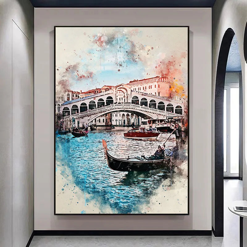 “Lienzo Decorativo de Edificios Famosos del Mundo | Pintura Escénica de Ciudad y Paisaje Urbano, Impresión en Póster para Pared, Arte Moderno para Sala de Estar y Hogar.”