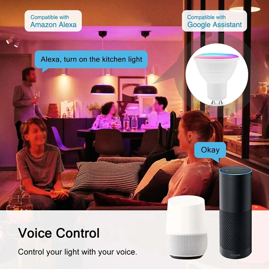 ¡Transforma tu hogar con iluminación inteligente y personalizada! Las bombillas LED inteligentes Tuya WiFi GU10 ofrecen una experiencia de iluminación totalmente nueva.