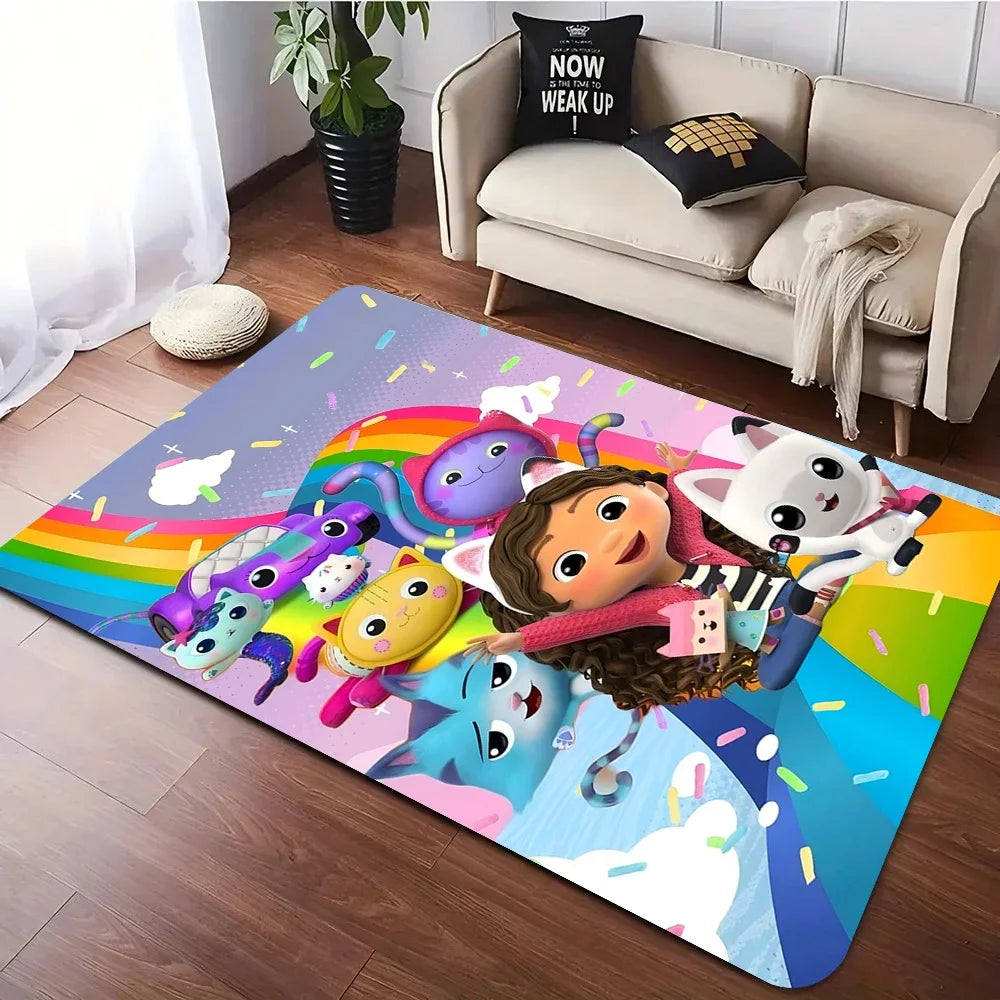 Alfombra Disney MINISO Casa de muñecas Gabbys para dormitorio, sala de estar, juego infantil, distintos tamaños.