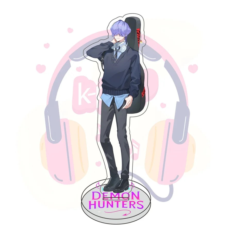 Figura Acrílica de Anime/K-Pop Demon Hunters | Soporte decorativo original para mesa, ideal para exhibir personajes favoritos. Perfecto para coleccionistas y fanáticos que buscan un toque único en su espacio.