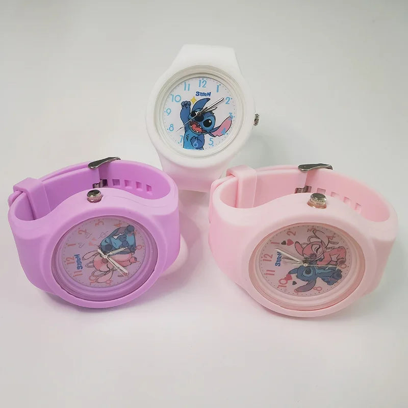 Reloj Disney Anime Stitch Kawaii Lilo & Stitch MINISO para niños, reloj deportivo de silicona. Análogo.