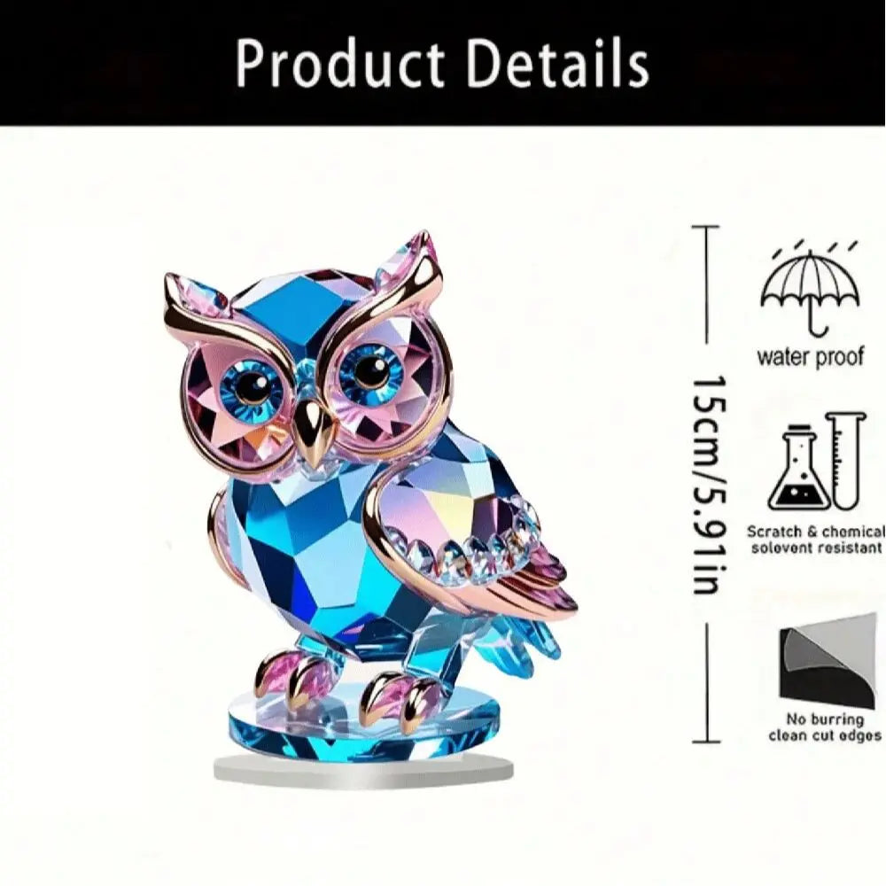 “Búho de Cristal Adorable | Decoración de Escritorio y Hogar con Tema Animal, Perfecto para Mesas, Ventanas, Dormitorios, Salas de Estar u Oficinas.”