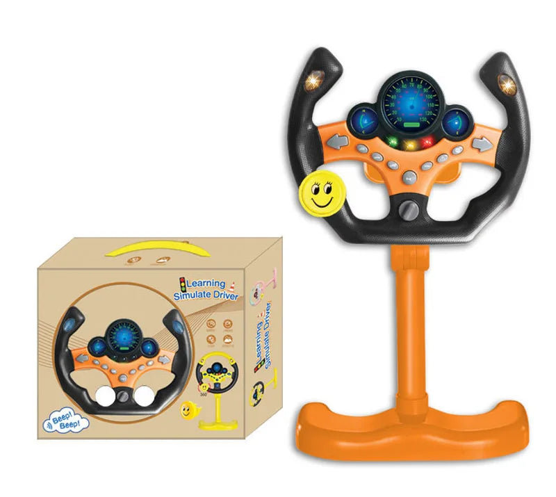Volante de Conducción Eléctrico para Niños | Juguete educativo con luces y sonidos realistas que simula la experiencia de manejar. Portátil, divertido y perfecto como regalo para pequeños copilotos, estimulando la imagin