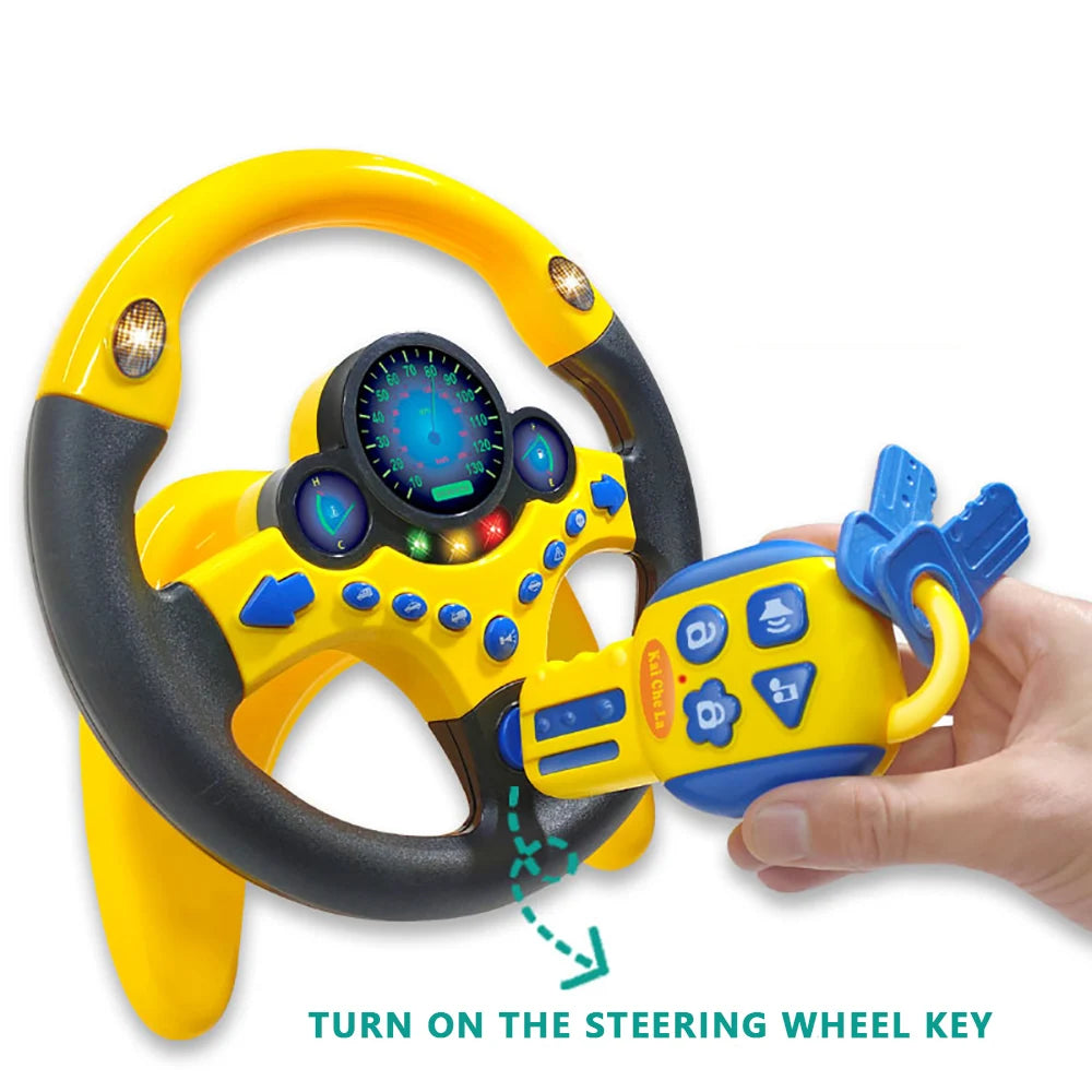 Volante de Conducción Eléctrico para Niños | Juguete educativo con luces y sonidos realistas que simula la experiencia de manejar. Portátil, divertido y perfecto como regalo para pequeños copilotos, estimulando la imagin