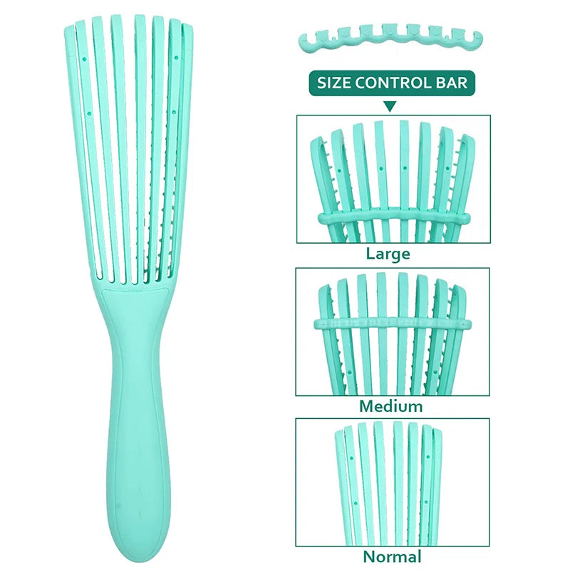 Cepillo Desenredante Profesional | Ideal para cabello rizado, grueso o con nudos. Su diseño flexible tipo “pulpo” masajea el cuero cabelludo, reduce el quiebre y deja tu pelo suave y manejable.