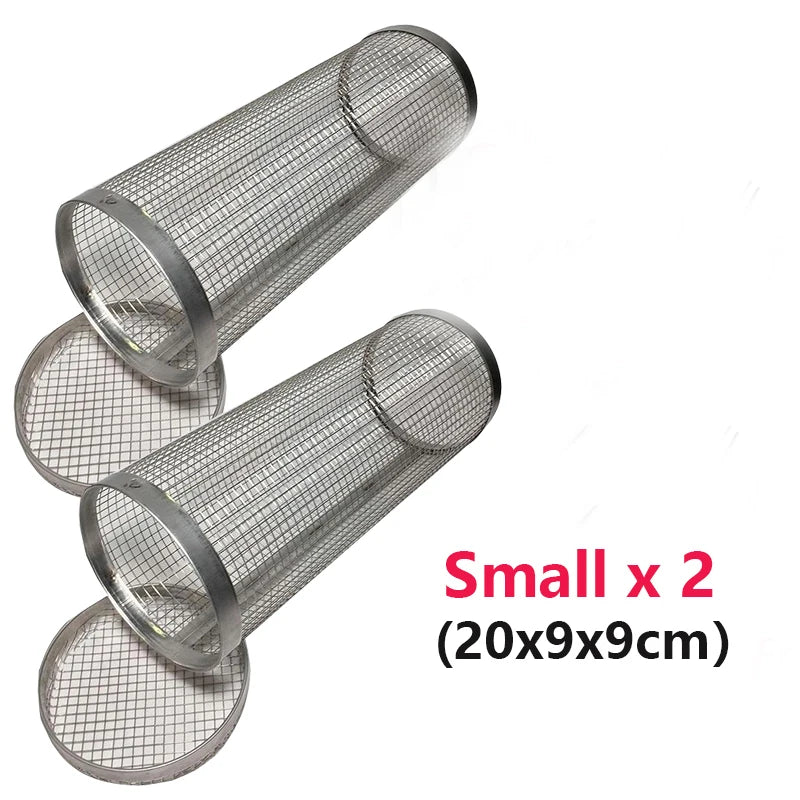“Cesta de Parrilla Cilíndrica de Acero Inoxidable | Malla de Alambre Duradera, Ideal para Asar en BBQ, Camping y Actividades al Aire Libre. Portátil y Fácil de Usar.”