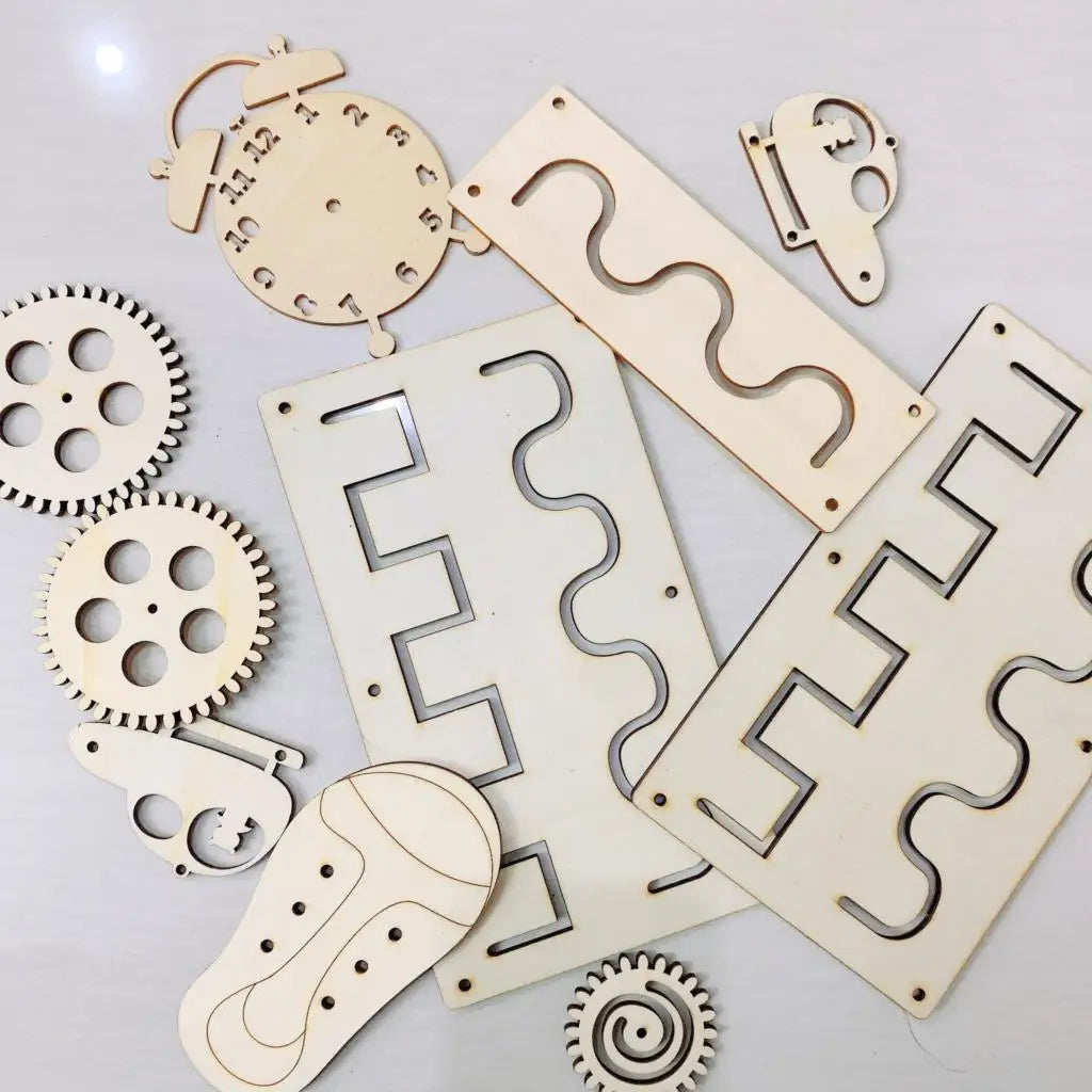Busy Board de Madera Montessori | Tablero sensorial diseñado para estimular la curiosidad, la coordinación y las habilidades cognitivas de los niños. Un juguete educativo seguro y divertido que favorece el aprendizaje prá
