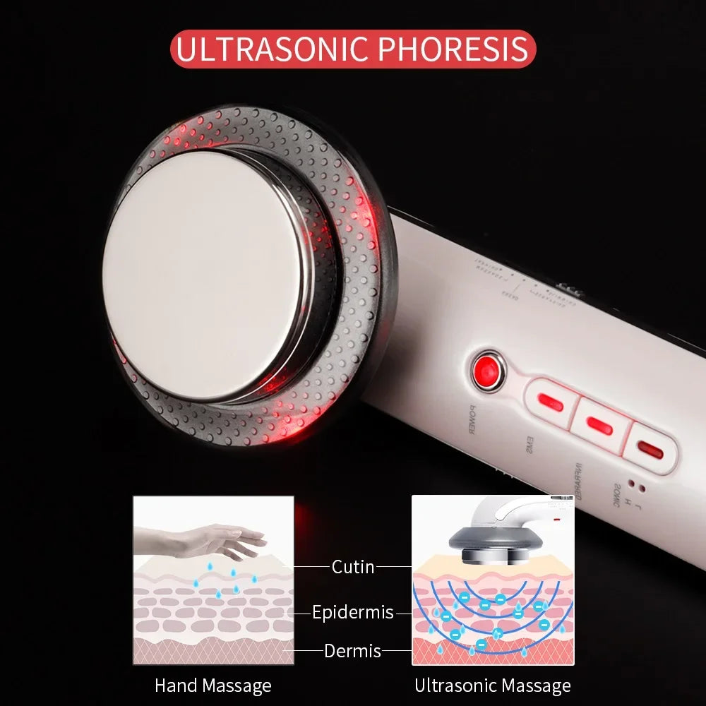 Máquina de Masaje Reductora 6 en 1 con Ultrasonido, EMS e Infrarrojo
Transforma tu rutina de belleza con este dispositivo multifuncional.