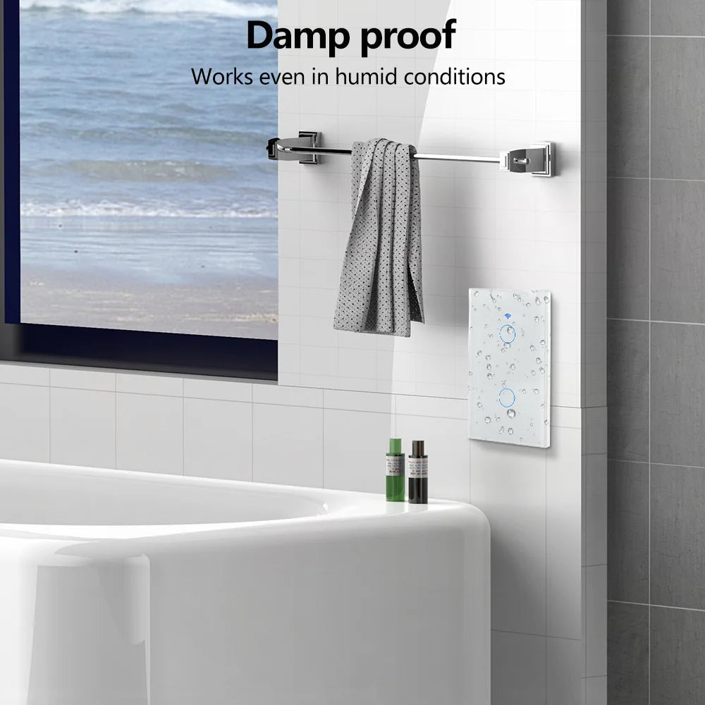 ¡Transforma tu hogar en un espacio inteligente y cómodo con un solo toque! El interruptor de pared inteligente Tuya, WiFi RF433 – 1/2/3 Gang Sin Cable Neutro con Sensor Táctil y Control por Alexa y Google Home