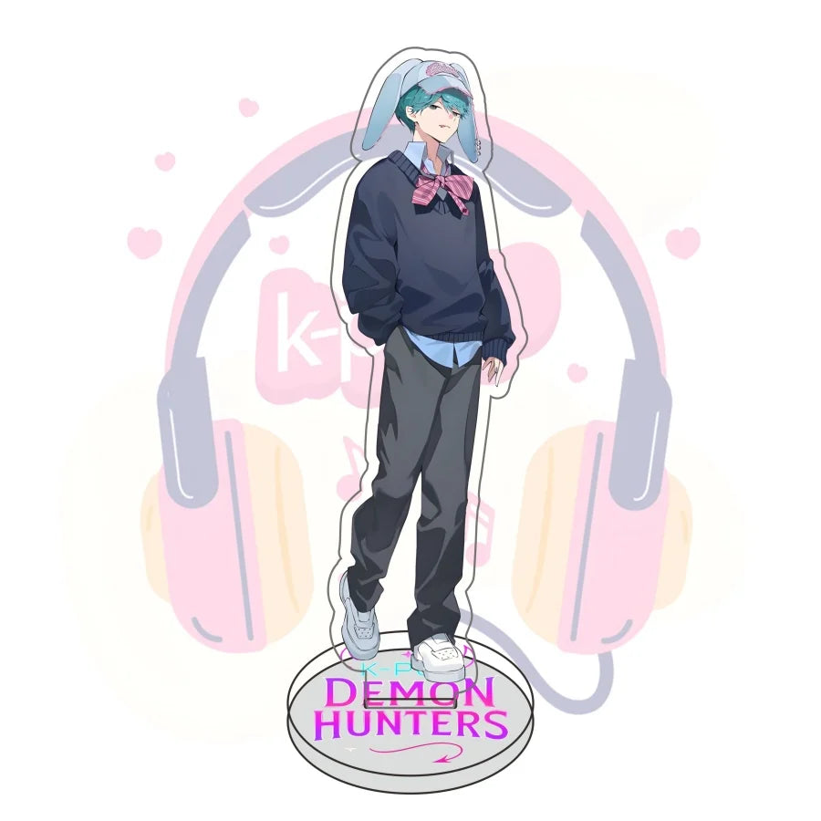 Figura Acrílica de Anime/K-Pop Demon Hunters | Soporte decorativo original para mesa, ideal para exhibir personajes favoritos. Perfecto para coleccionistas y fanáticos que buscan un toque único en su espacio.